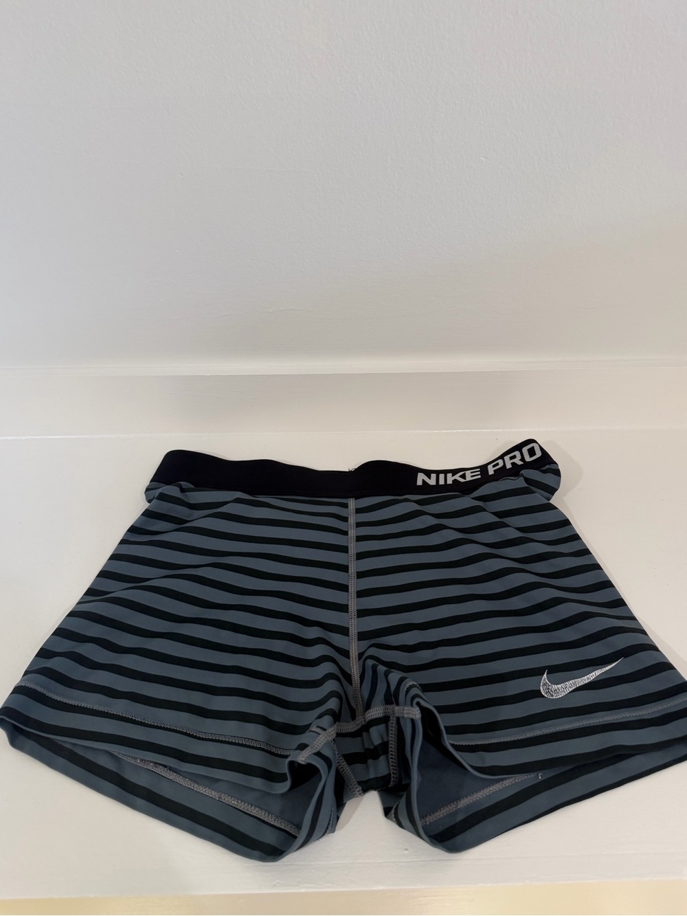 Nike Pro Women's Striped Biker Shorts (size M)